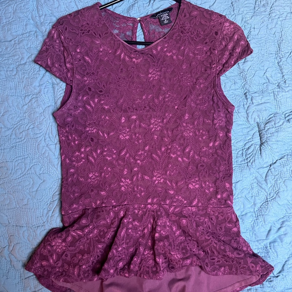 Moda International Purple Lace Top